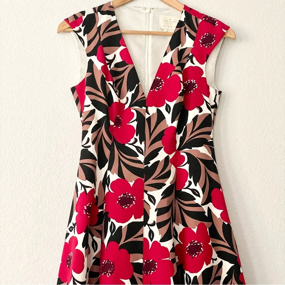 Kate Spade Dress Desert Muse Poppy Field Structured Midi ASO Celeb Event Wedding